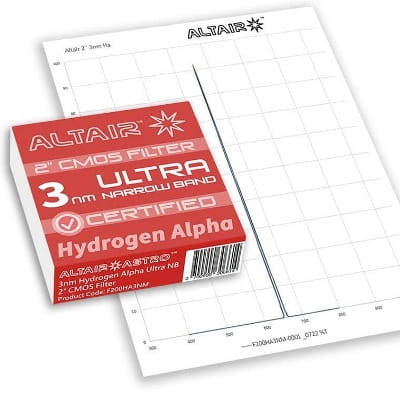 Altair Ultra 3nm Ha Narrowband Filter 2 Inch Certified