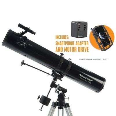 Celestron PowerSeeker 114EQ with Phone Adapter & Motor Drive