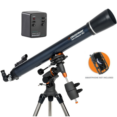 Celestron AstroMaster 80EQ-MD with Phone Adapter and Motor Drive