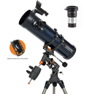 Celestron AstroMaster 130EQ with Phone Adapter and Barlow