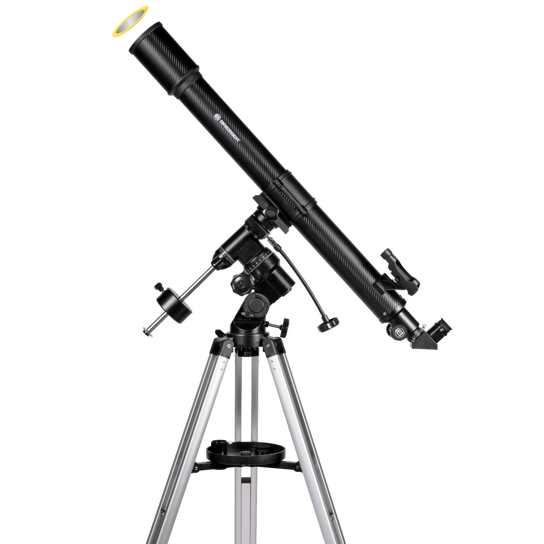Bresser Lyra 70mm EQ-SKY Telescope Carbon Texture with Solar Filter and Smartphone Holder